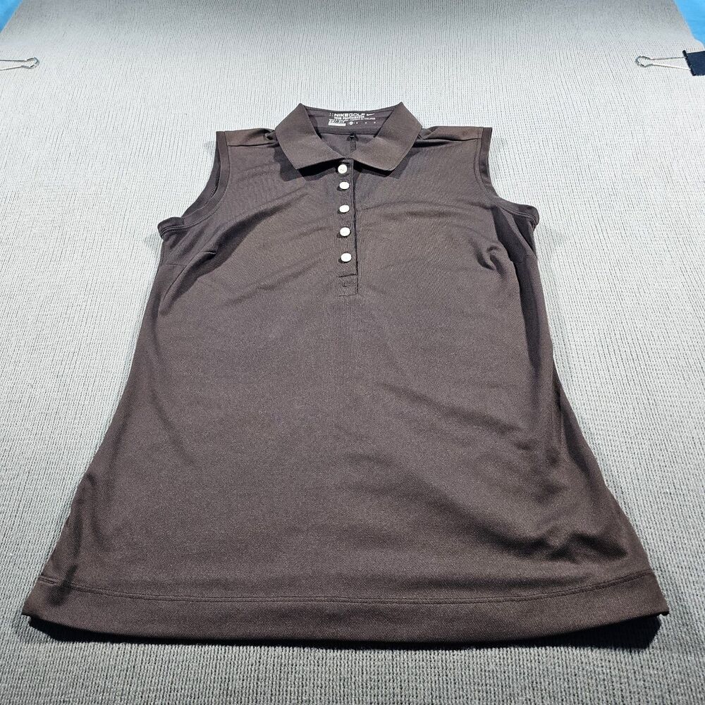 Nike Golf Tour Performance Dri-FIT women's sleeveless polo shirt medium brown